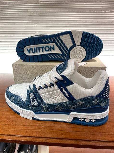 scarpe louis vuitton blu e bianche|louis vuitton blue sneakers.